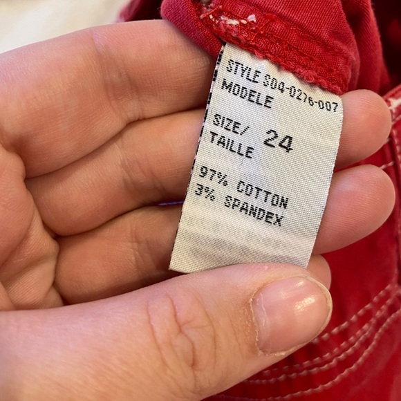 MXM Retro Red&White Carpenter Style Capris Size 24 - Picture 6 of 12